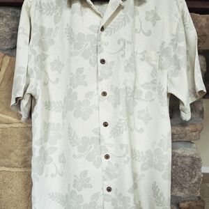 Tommy Bahama Beige Floral Button Down Shirt
